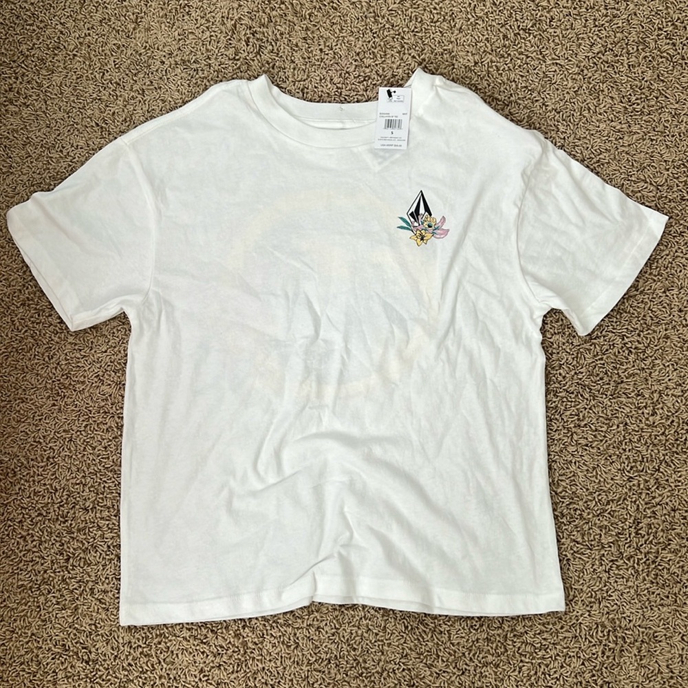 NWT Volcom Chillayen White Boyfriend Oversized tee shirt